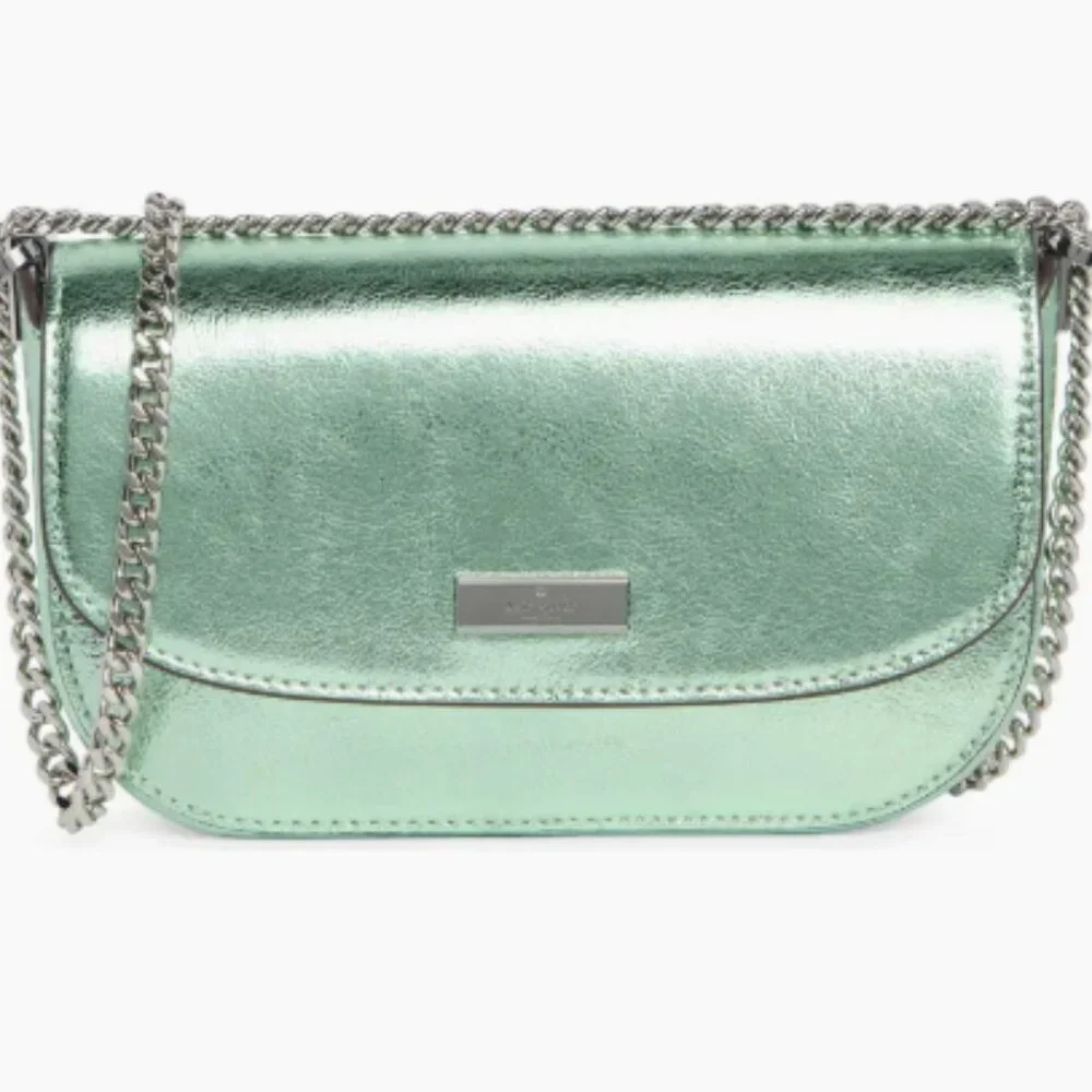 Kate Spade Metallic Seawater Green Crossbody Bag NWT
